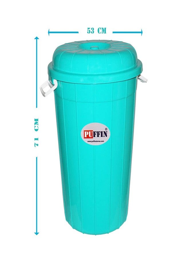 PUFFIN Multipurpose Plastic Storage Bucket Drum 100 LTR with Lid Aqua Green Pack of 2 - Image 4